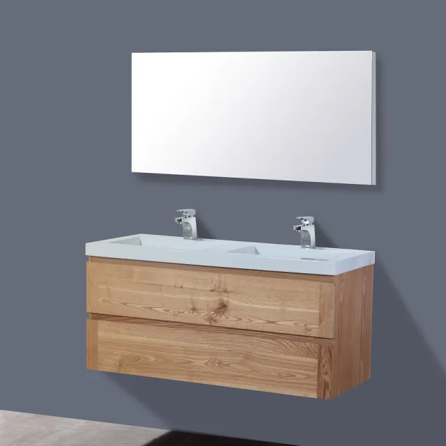 Sanilux Badkamermeubelset Sanilux Senza Wood 120x47x50 cm Massief Eikenhout Massief hout