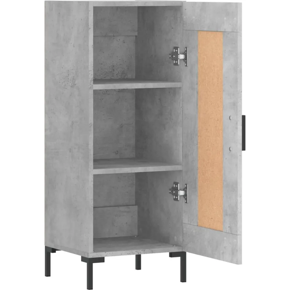 vidaXL Dressoir 34,5x34x90 cm bewerkt hout betongrijs grijs, foto 4
