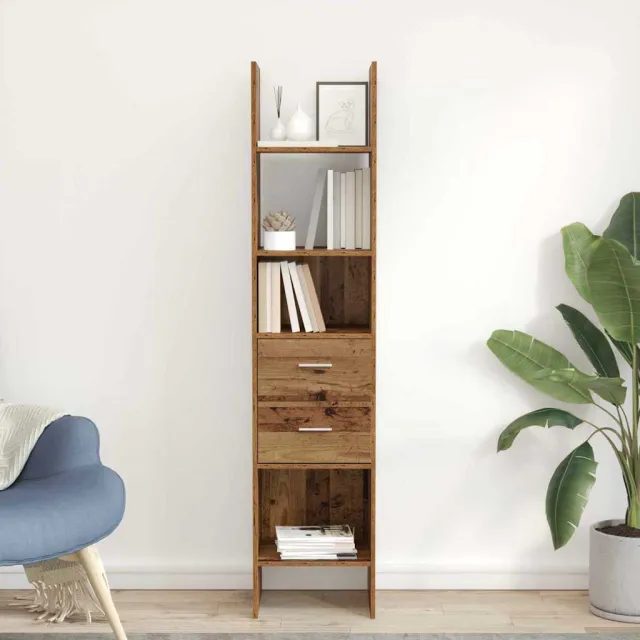 vidaXL Boekenkast 2-laags 40 x 35 x 180 cm Bewerkt hout Oud hout bruin, foto 2