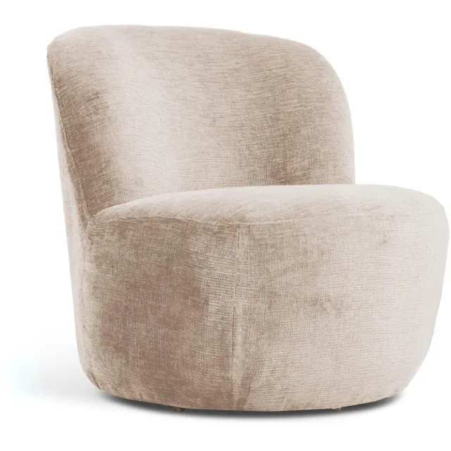 Nest of Nora Stoffen fauteuil Ember - Lounge stoel - Beige relaxstoel