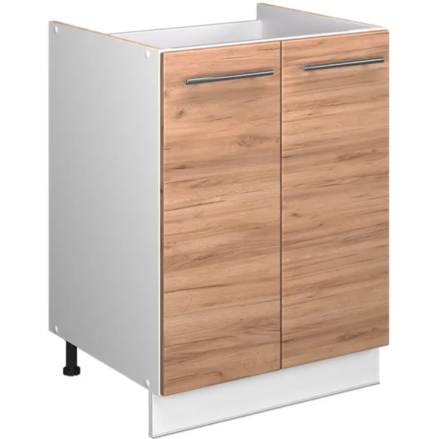 Vicco Wastafelkast Fame-Line, Goudkleurig Eiken/Wit, 60 cm