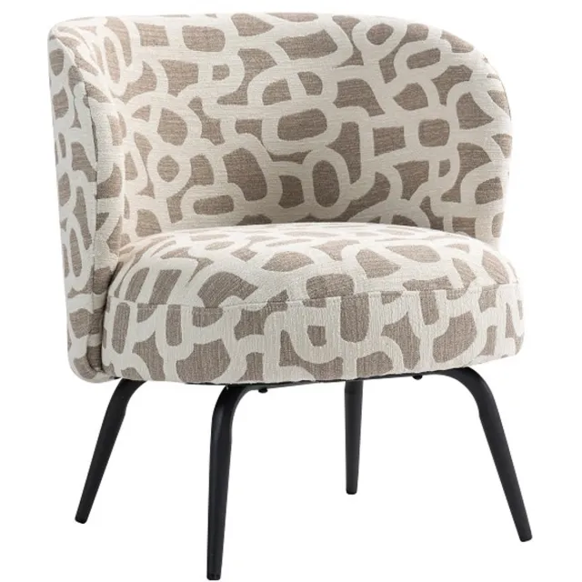 Light & Living Light&living Stoel 68x67x72 cm DIEYDA taupe+beige-mat zwart