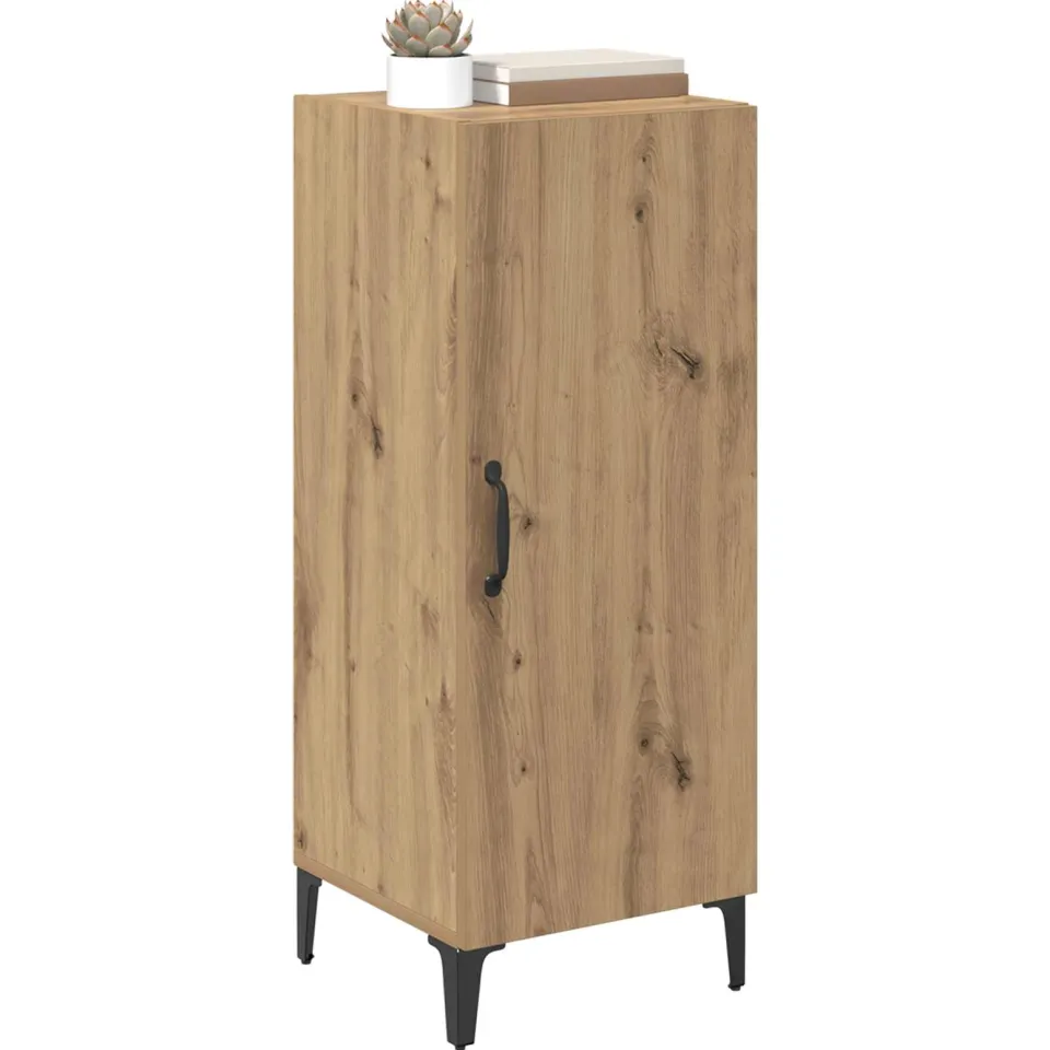 vidaXL Dressoir Artisan Eiken 34,5 x 34 x 90 cm Bewerkt hout Bruin