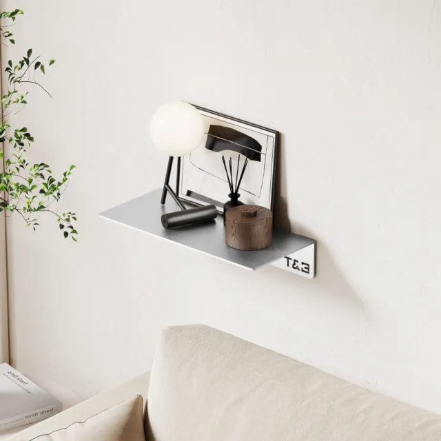 Nortiq T&B Wandplank / Planchet - geborsteld aluminium - 20 cm