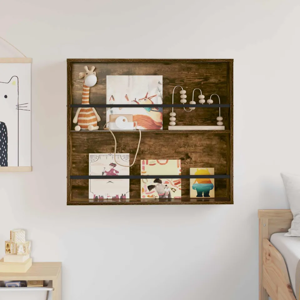vidaXL Tijdschrift Rek Gerookt eiken 80 x 12 x 70 cm Bewerkt hout, foto 4