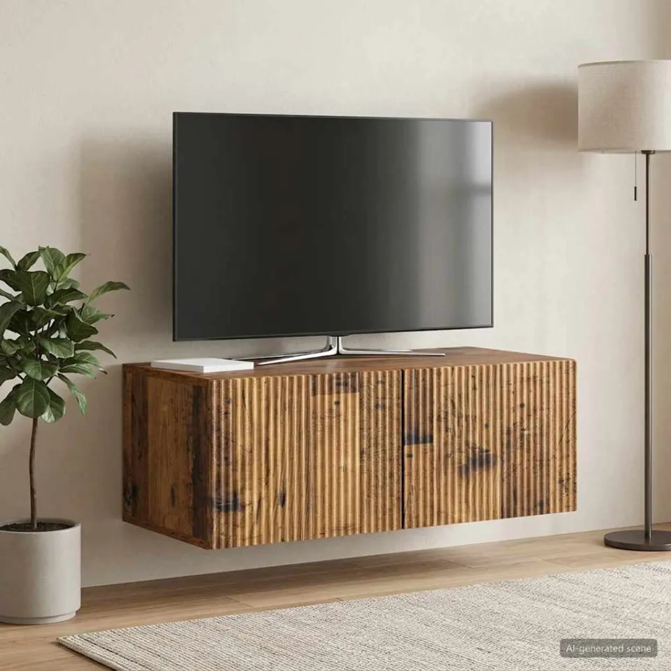 vidaXL Wandbeugel TV-kast 78,5 x 41 x 30 cm Oud hout Bewerkt hout bruin, foto 4