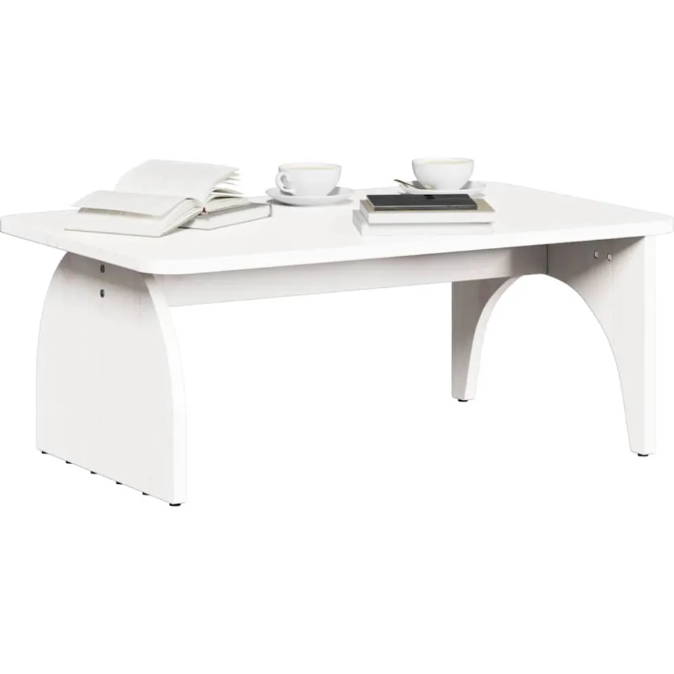 vidaXL Salontafel Wit 80 x 50 x 31 cm Massief grenenhout
