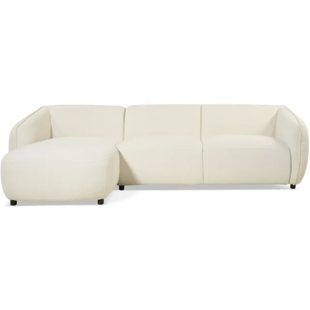 Giga Living Hoekbank Laila - Bouclé Beige Links