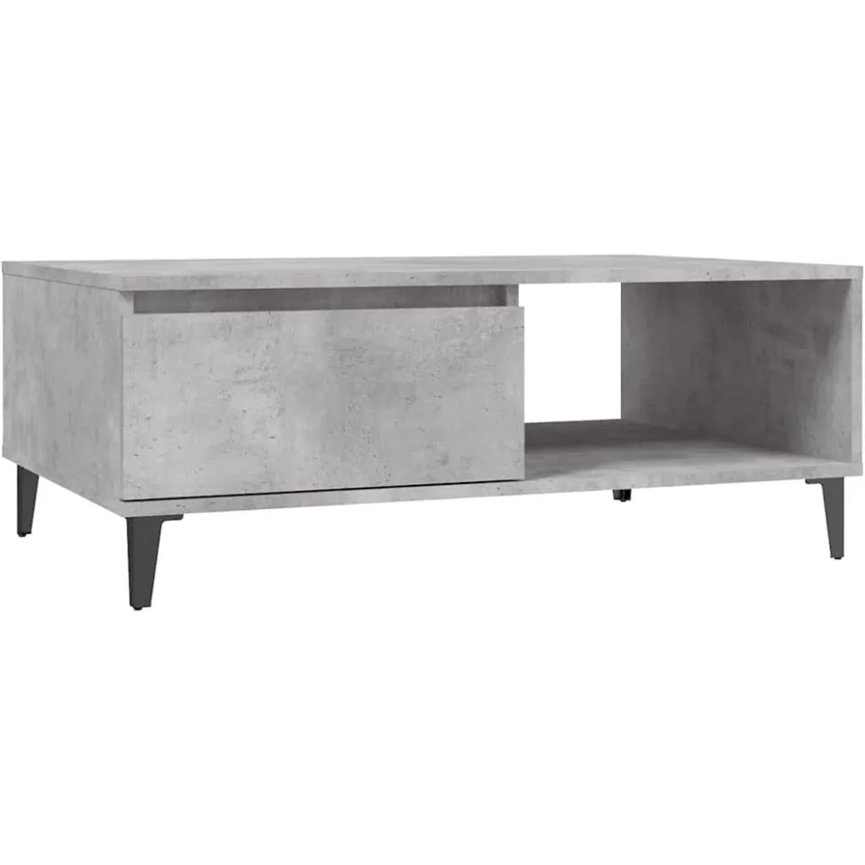 vidaXL Salontafel 90x60x35 cm bewerkt hout betongrijs