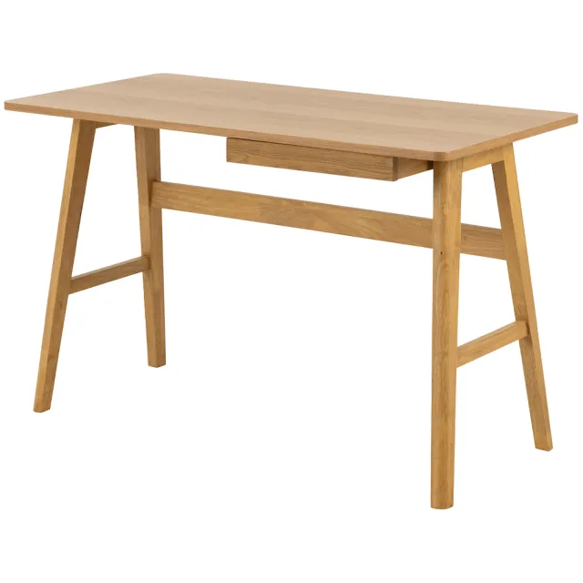 Lisomme Lisanna houten bureau naturel - met lade - 120 x 60 cm Bruin