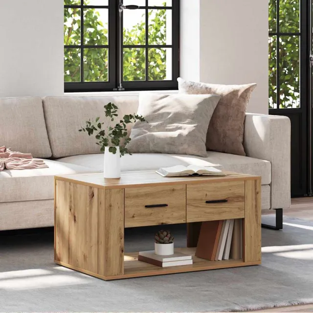 vidaXL Salontafel Artisan Eiken 80 x 50 x 40 cm Bewerkt hout Bruin