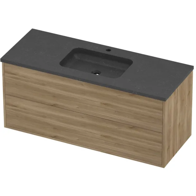 Proline Rollo Badmeubelset Hardsteen Elegant Midden 1 Gat 120x46x54 cm Blue Stone Cider Oak Eiken