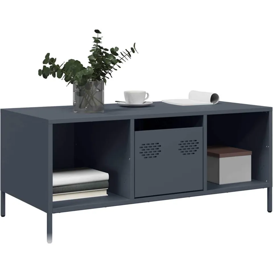 vidaXL Salontafel 101,5x50x43,5 cm koudgewalst staal antracietkleurig, foto 3