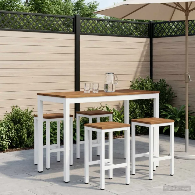 vidaXL Tuinbar Tafel NAARDEN Natuurlijk en Wit 108,5 x 55 x 105 cm, foto 2