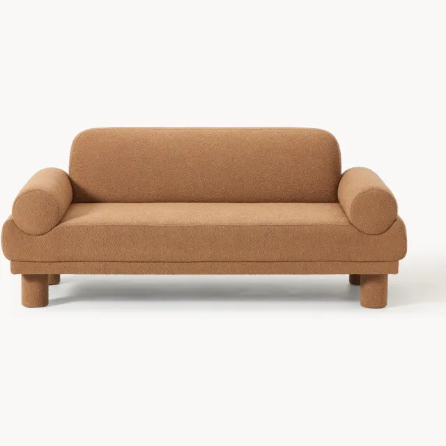 Westwing Collection Bouclé bank Lilo (2-zits) lichtbruin
