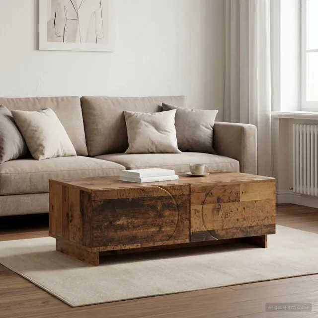 vidaXL Salontafel Oud hout 102 x 50,5 x 35 cm Bewerkt hout bruin, foto 2