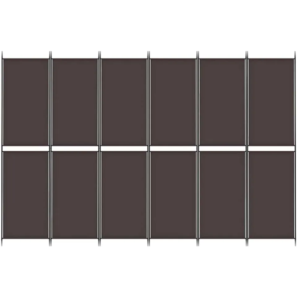 vidaXL Kamerscherm met 6 panelen 300x200 cm stof bruin