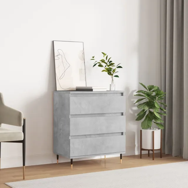 vidaXL Dressoir 60x35x70 cm bewerkt hout betongrijs grijs, foto 2
