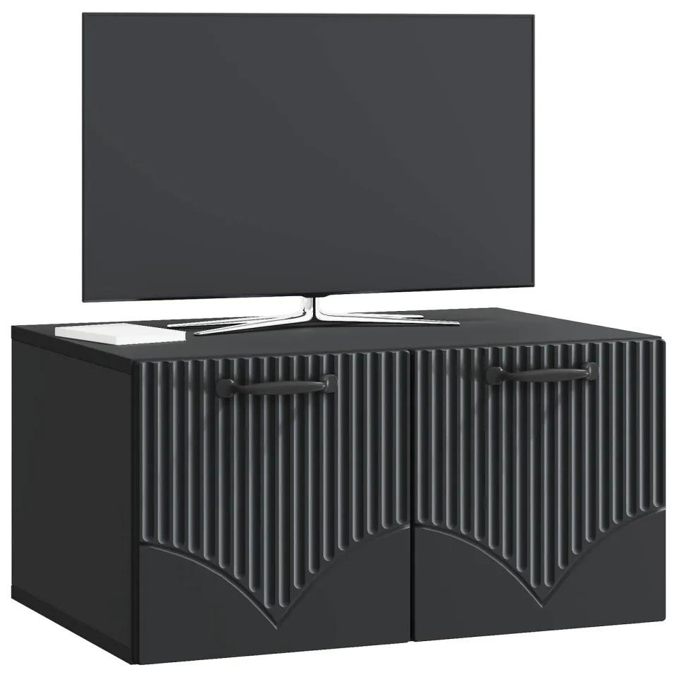 vidaXL Wandbeugel TV-kast Zwart 59,5 x 41 x 30 cm Bewerkt hout