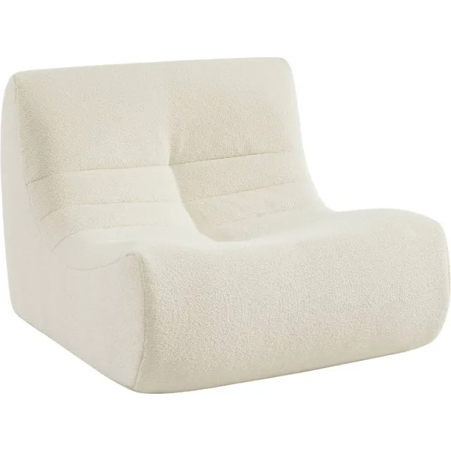 sweeek Fauteuil boucléstof 1 zitplaats l 91 x b 105 x h 72cm - sokol Wit