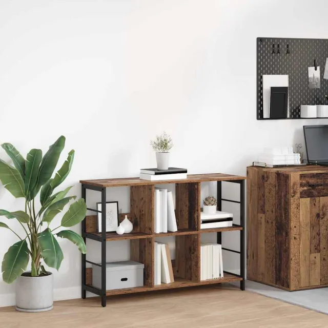 vidaXL Boekenkast 6-laags 102 x 32 x 72,5 cm Bewerkt hout Oud Hout Bruin