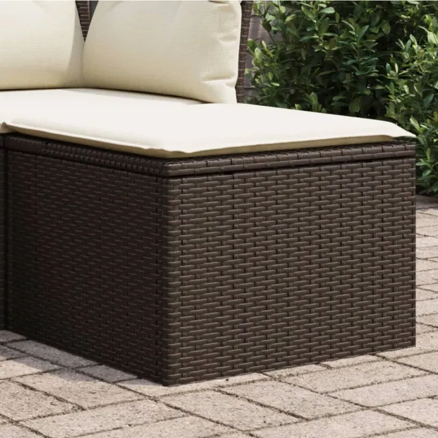 vidaXL Tuinkruk met kussen 55x55x37 cm poly rattan bruin, foto 2