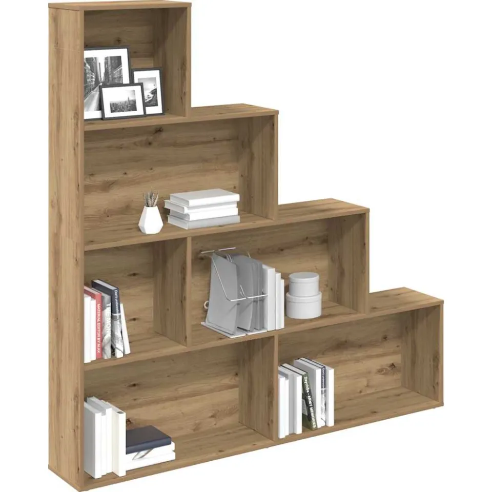 vidaXL Boekenkast 157x24x160 cm bewerkt hout artisanaal eikenkleur