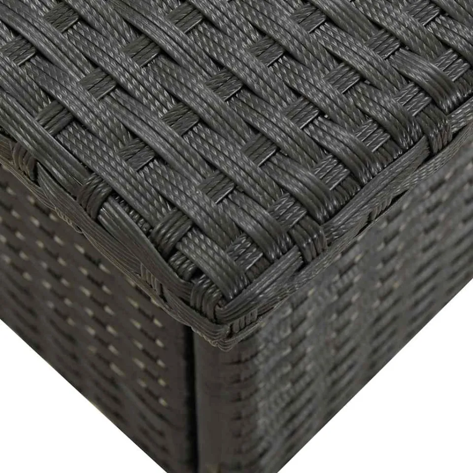vidaXL Theetafel 50x50x47 cm poly rattan zwart, foto 4
