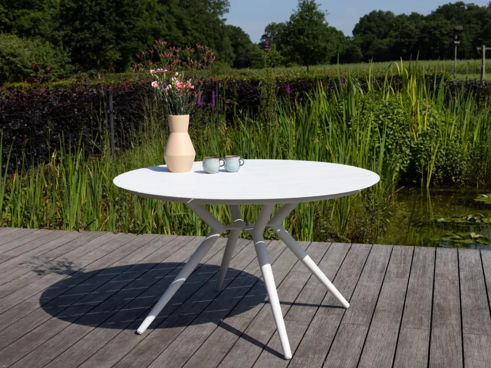 Manifesto Furniture Manifesto Sora dining tuintafel ø 127cm (h:75cm) wit, foto 4
