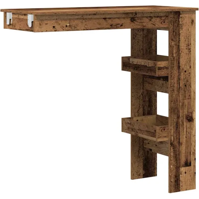 vidaXL Bartafel - wandgemonteerd - 102x45x103,5 - cm - bewerkt - hout - oud - hout oud hout