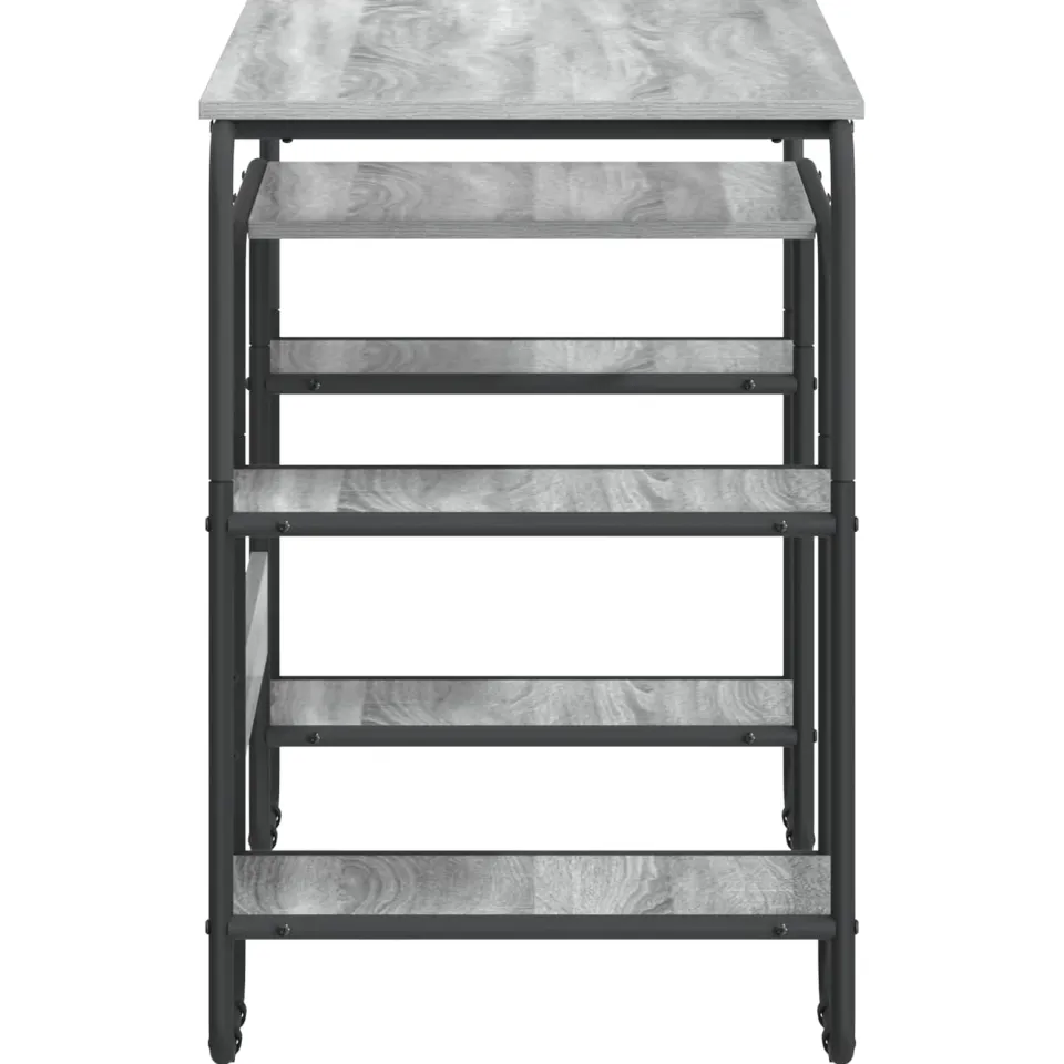 vidaXL Bureau met opbergruimte Grijs Sonoma 113.5 x 52 x 75.5 cm, foto 4