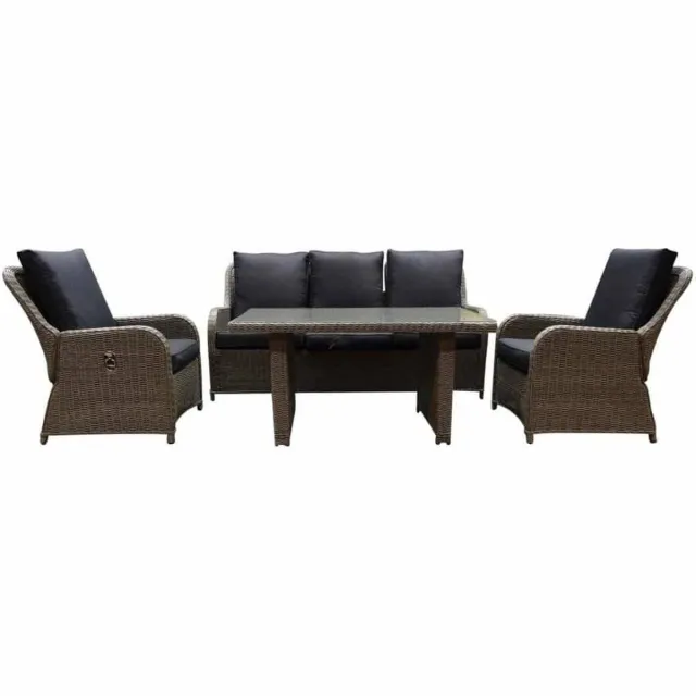 AVH-Collectie Bilbao stoel-bank dining loungeset verstelbaar 4-delig grijs