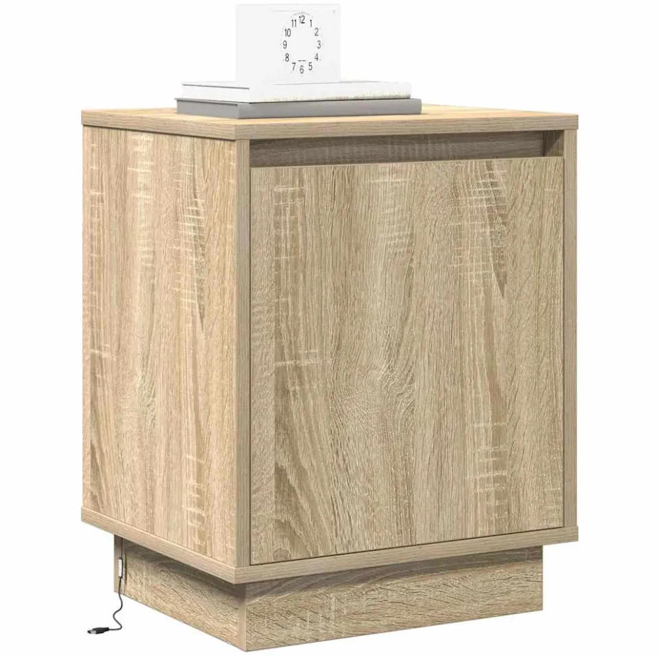 vidaXL Nachtkastje 2 st Sonoma Eiken 39 x 34,5 x 50 cm Bewerkt hout Bruin