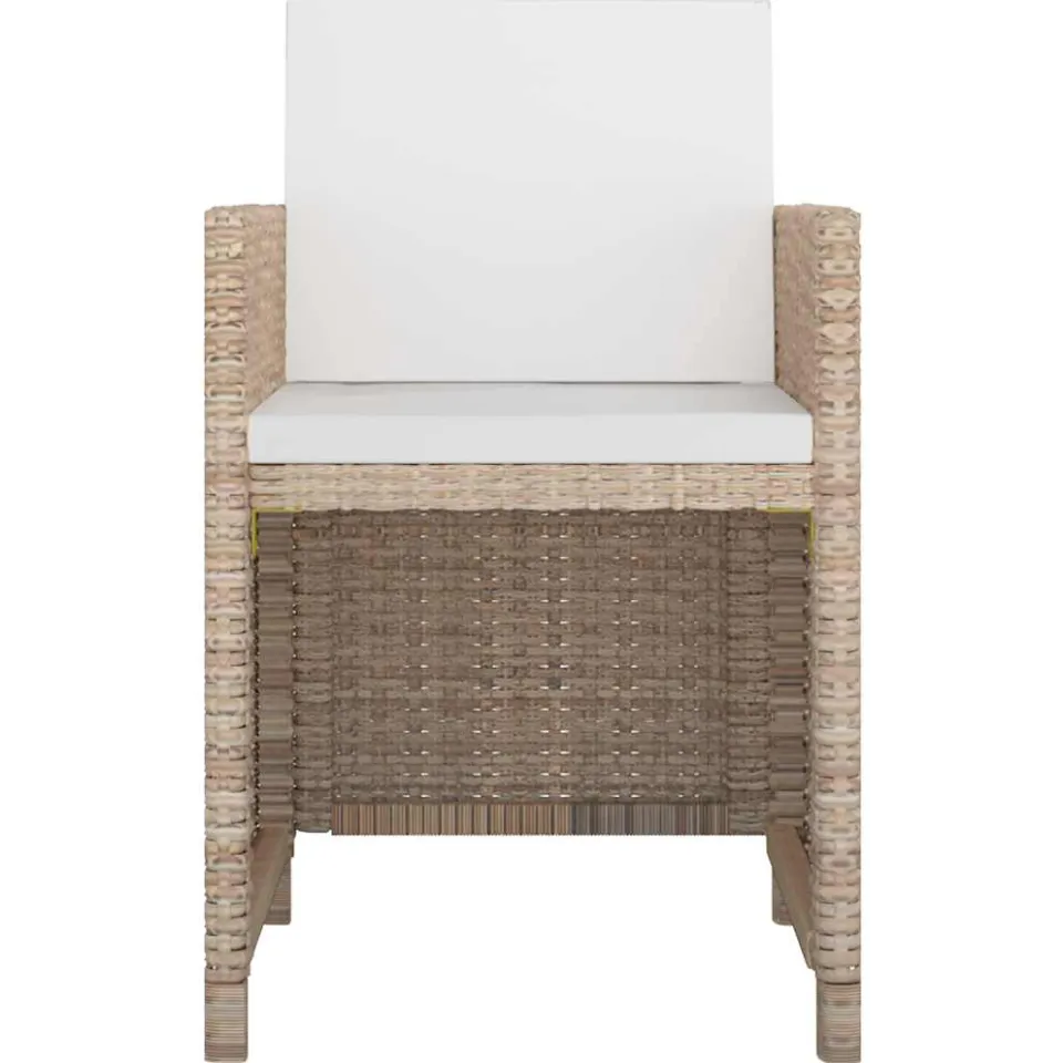 vidaXL 9-delige Tuinset met kussens poly rattan beige, foto 4