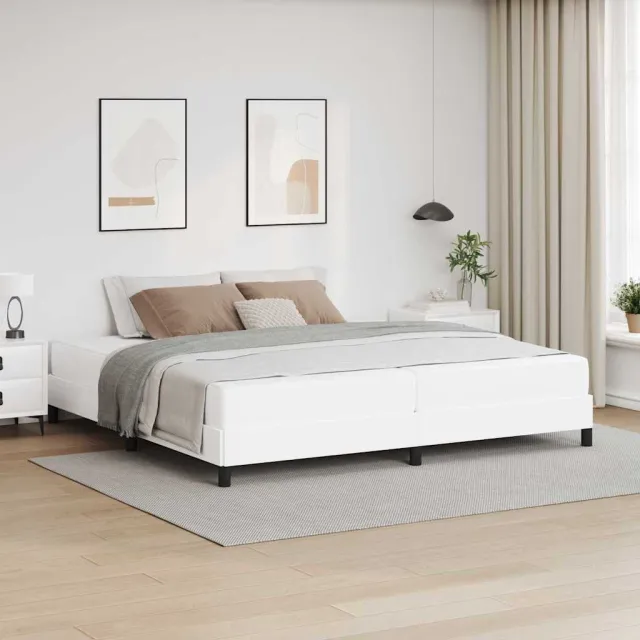 vidaXL Bedframe met matras Puur Wit 200 x 200 cm Stof