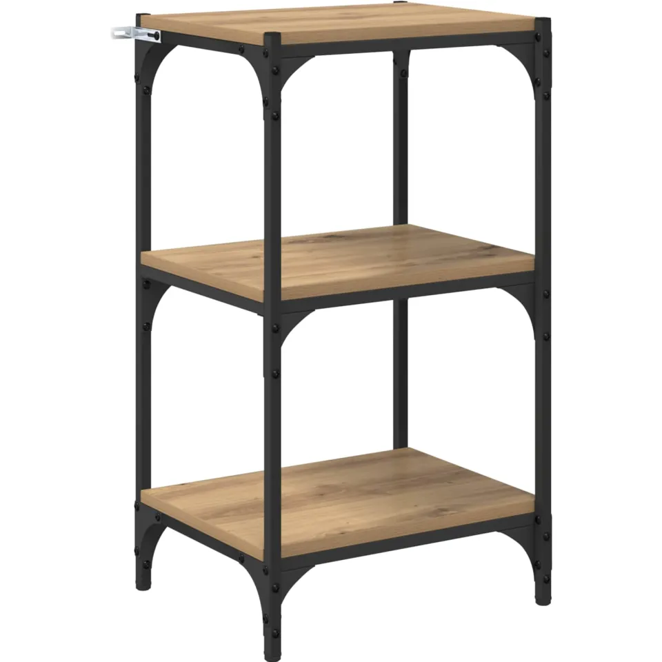 vidaXL Boekenkast 3-laags 40 x 33 x 70,5 cm Gemonteerd hout en ijzer bruin, foto 3