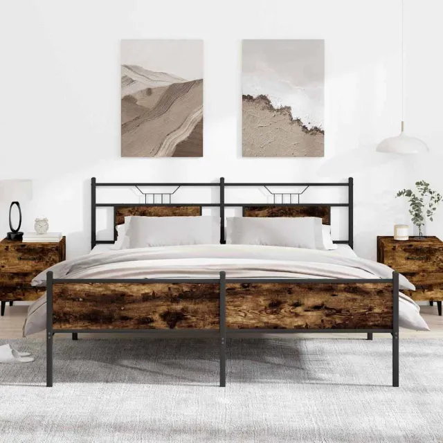 vidaXL Bedframe zonder matras bewerkt hout bruin eikenkleur 90x190 cm