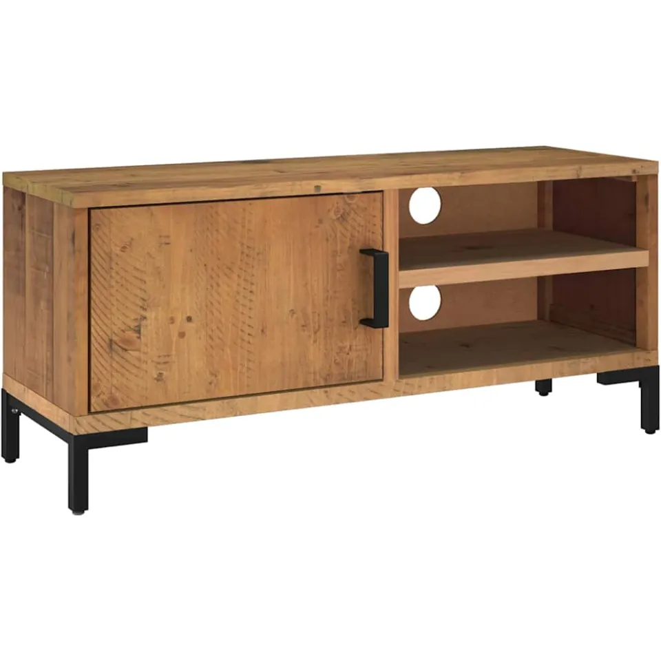 vidaXL Tv-meubel 90x30x40 cm massief grenenhout bruin, foto 3