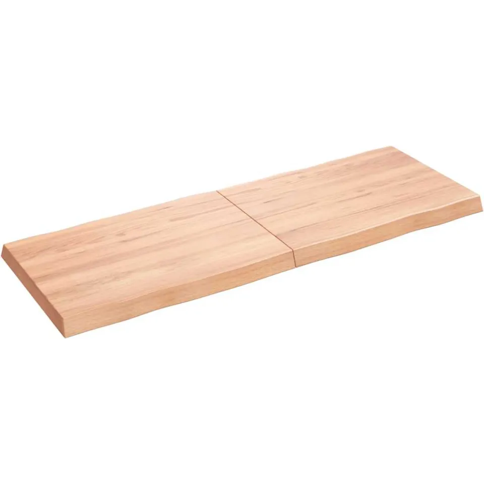 vidaXL Tafelblad natuurlijke rand 140x50x(2-6) cm eikenhout lichtbruin, foto 2