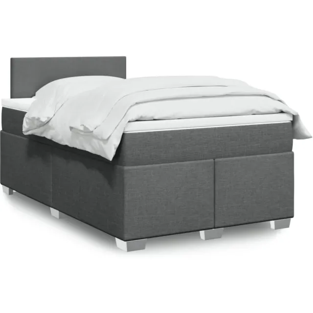 vidaXL Boxspring met matras stof donkergrijs 120x200 cm grijs