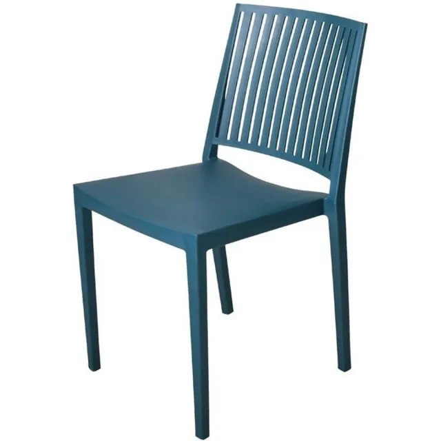 Mebu Baltimore Stapelbare Polypropyleen Stoelen Blauw (4 Stuks) - Gastronoble FW577 - Horeca & Professioneel