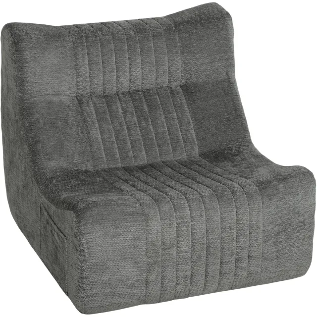 Homcom Vloerstoel-Rups, Mosgroen-90 x 80 x 76 cm-Kastanjegrijs