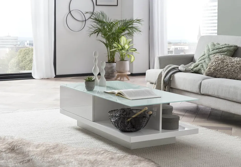 salontafel Caminha hoogglans wit, foto 4