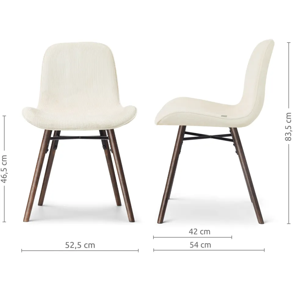 Nolon Nena-Fé eetkamerstoel rib beige - walnoot houten onderstel, foto 3