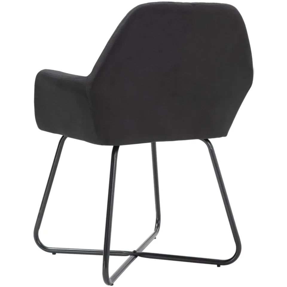 vidaXL Eetkamerstoelen 2 st stof zwart, foto 4
