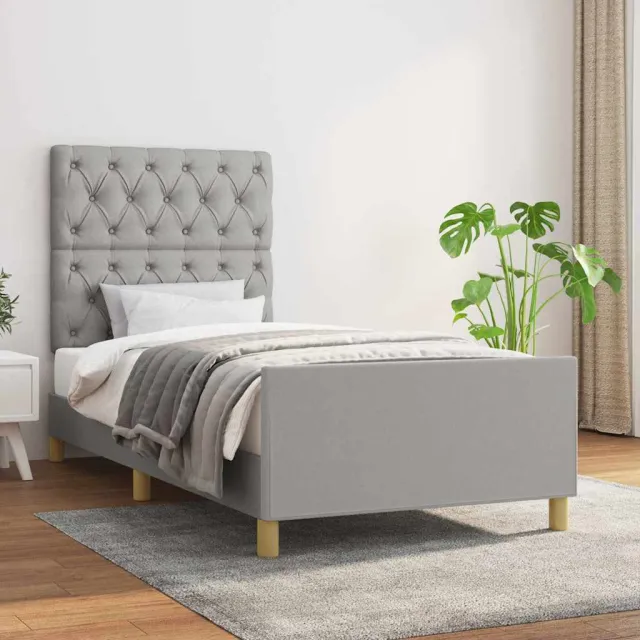 vidaXL Bedframe zonder matras 80x200 cm stof lichtgrijs grijs