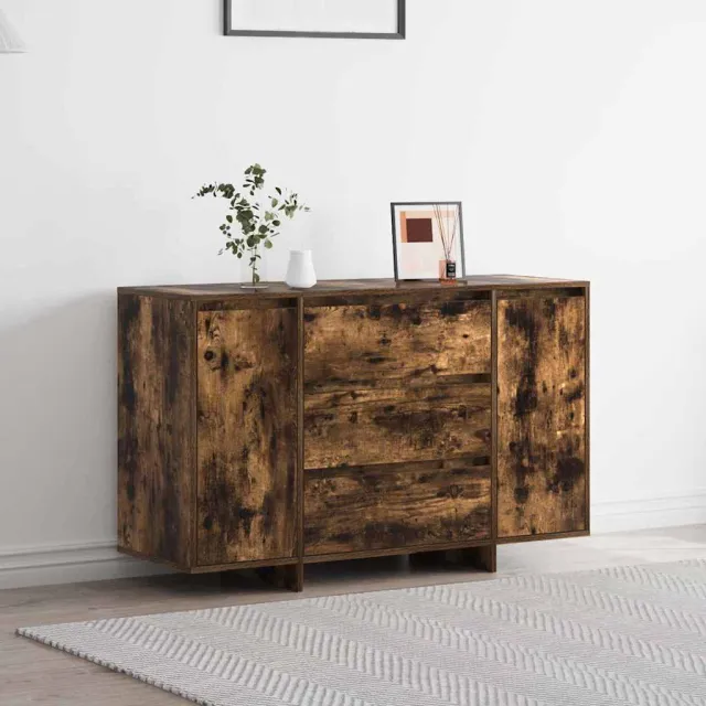 vidaXL Dressoir Gerookt eiken 120 x 41 x 75 cm Bewerkt hout, foto 2