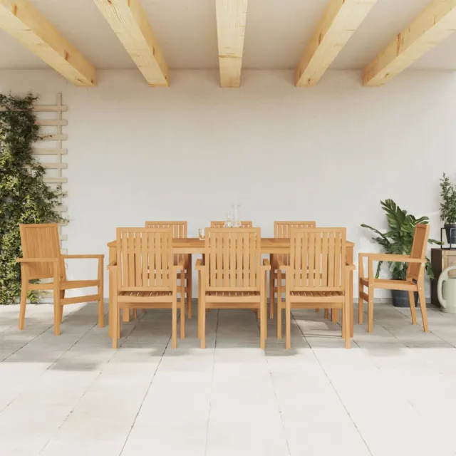 vidaXL 9-delige Tuinset massief teakhout bruin, foto 2