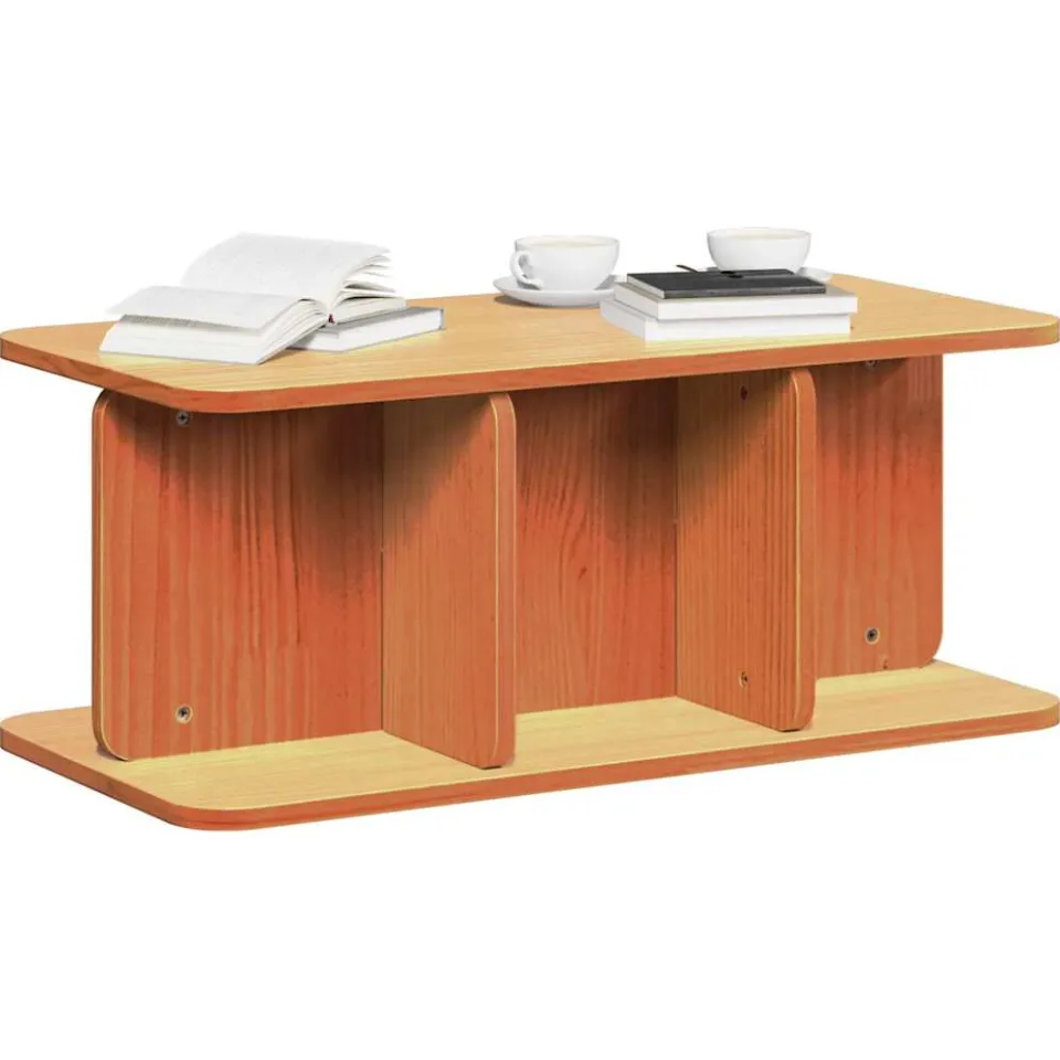 vidaXL Salontafel Wasbruin 80 x 39,5 x 33,5 cm Massief grenenhout bruin, foto 2