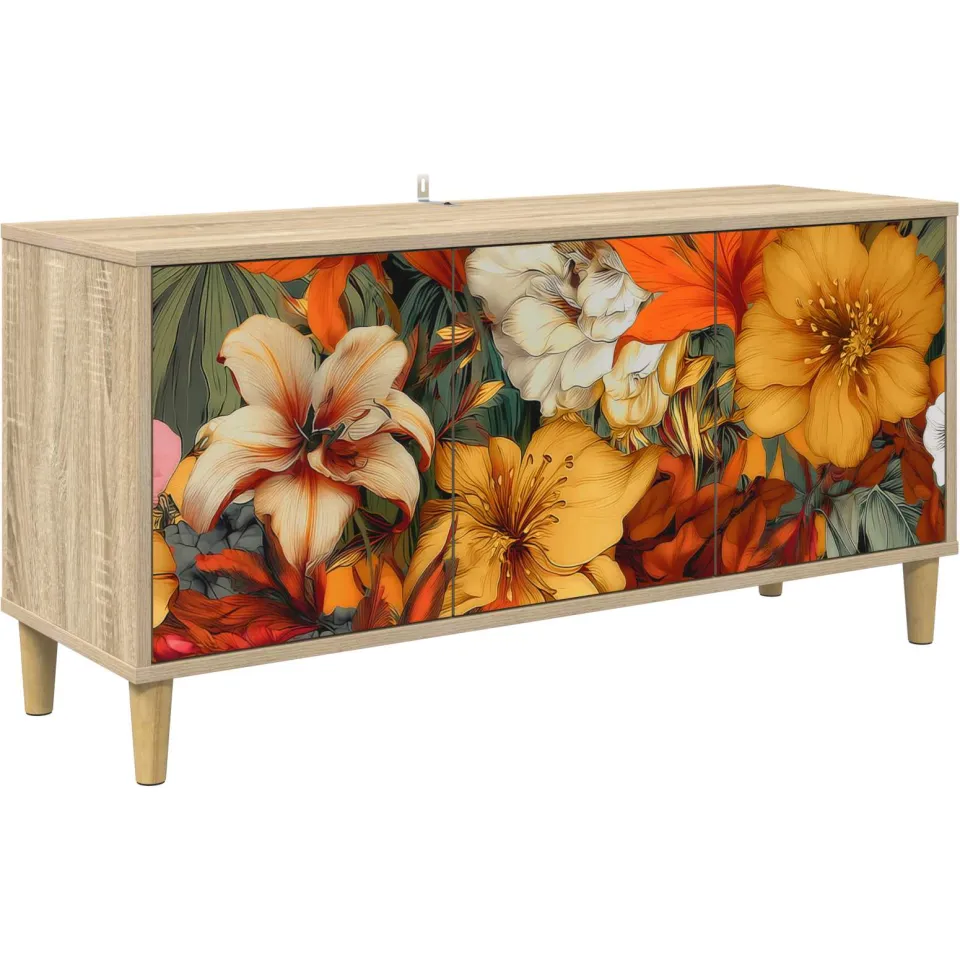 vidaXL Tv-meubel GENNEP 102 x 33 x 50 cm Sonoma Bewerkt hout bruin, foto 3